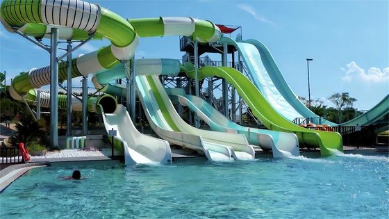 OEM 유리섬유 수영장 슬라이드 야외 물 놀이공원 놀이 세트 승차
