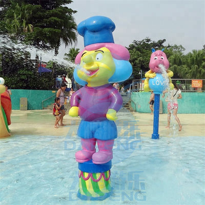 어린이들 스프레이 수영장을 위한 만화 요리사 방식 워터 파크 물 튀기는 소리 패드