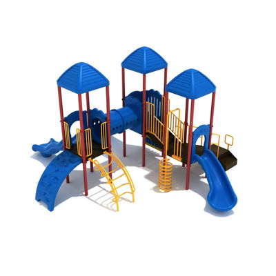 LLEPE Outdoor Playground Playhouse With Tube Plastic Slides