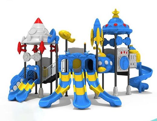 Outdoor Playground Safty Equipment Plastic Playhouse Slide For Kids 2HP Pump Power