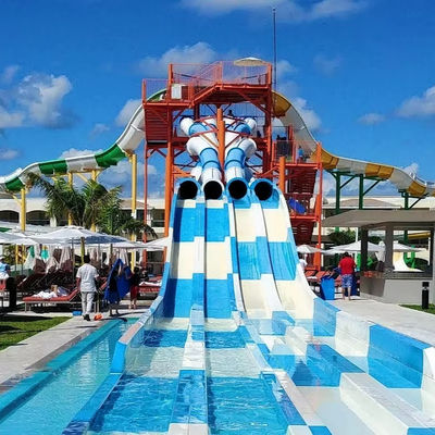 좋은 가격 Outdoor Fiberglass Water Park Slide with 6-8mm Thickness Customized Size and Over 10 Years Service Life 온라인으로