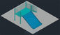 1.5m 높은 FRP 수영장 용수 슬라이드 가족 푸른 바다 슬라이드 앤티 러스트