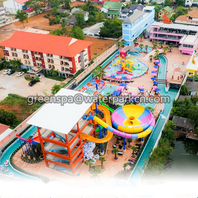 Interactive Amusement Water Park Slides 18m Length For Funny Theme Park