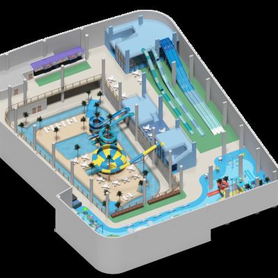 2500 평방미터의 실내 2층 워터파크 프로젝트 모든 연령층을 위한 디자인