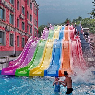 좋은 가격 Commercial Fiberglass Rainbow Racing Slide with 10m Height 43m Length and 8-10mm Thickness for Water Parks 온라인으로