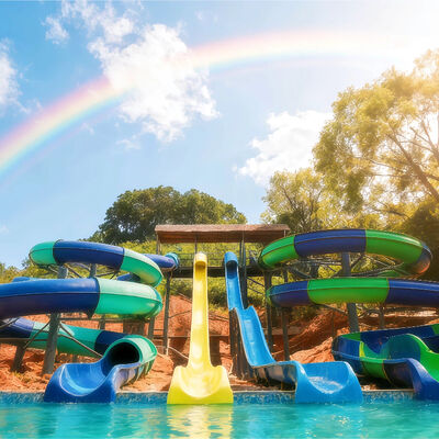 좋은 가격 오픈 스파이럴 워터 슬라이드 조합 유리섬유 승차 게임 사용 야외 가족 수영장 아쿠아파크 맞춤형 2D 디자인 온라인으로