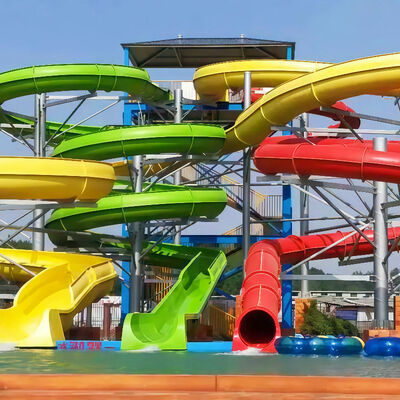 Customized Aqua Park Inground Pool Slide Fiberglass Swimming Pool Water Slide Amusement Park Equipment Adult Children Games Over 10+ Years Service Life