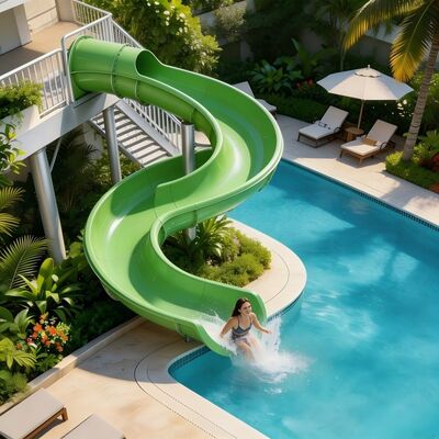 품질 Heavy Duty Open Spiral Fiberglass Water Slide For Commercial Hotel Resort Swimming Pool Fun 공장