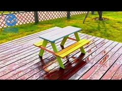 소품 비 유독한 4개 자리 아이들 피크닉용 테이블 벤치 세트 다중-컬러 수영장